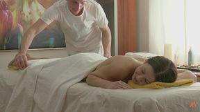 attractive babe fucks her masseur