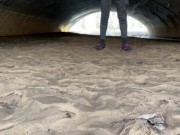 Eddie De Luca Pissing Under Road