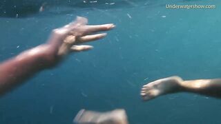 Naked Girls on Tenerife having Fun in the Water