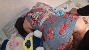 Rough and wild sex with my milf stepmom in short dresses every time her husband leaves for work and we are left home alone