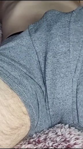 HUGE caged cock can't stand a single touch!!   Clip 1