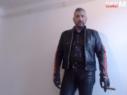 Cigar smoking humiliation in my full leathers preview