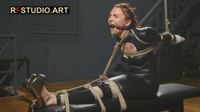 Bramble - Black Catsuit Strappado on the Bench with High Heels and Heavy Drooling (UHD 4K MP4)