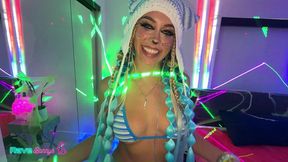 khloe kapri gets her pussy pounded in a rave-bunny suit!