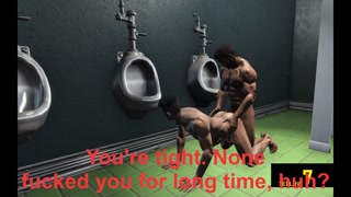 Rough fuck in truck stop's public toilet