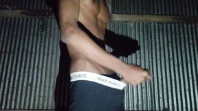 Boy smoking cigarette and cumshot