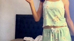 Sexy Pajama Cleaning Session While I Smoke & Tease