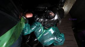 Cristal Kinky submissive rubber doll getting used while wearing FCK gasmask