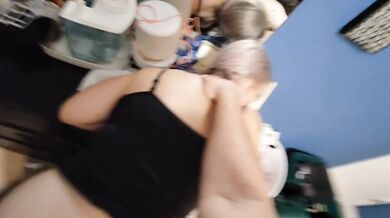 BBW Mirror fuck sloppy glistening creampie fail