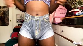 Vanniall Self Facial Full Cam Show - Trans Jerk off in Lingerie, Cum on Glasses, Panty Bulge Cock