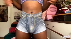 Vanniall Self Facial Full Cam Show - Trans Jerk off in Lingerie, Cum on Glasses, Panty Bulge Cock
