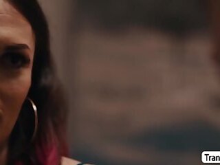 Skinny TS lets stepbro bang her ass