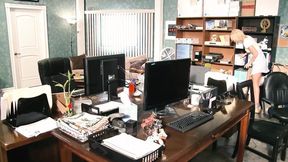 Hot blond milf secretary in intense action