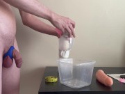 Cloning my dick with clone a willy +balls (dark hot pink) and Admiral Cock & Ball Dual Ring