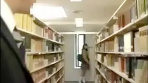Steamy Public Masturbation in Library Stacks Japanese Flashback Scene