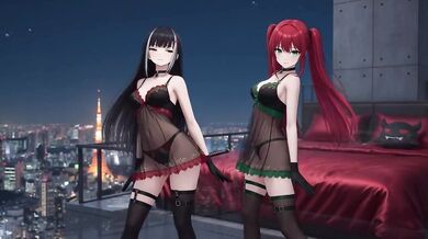 Scarlet Clones Mira gets her big tits played like a cartoon hentai doll