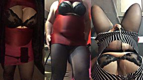 crazy night out with elena andreou with piss cum and orgasm with risk at the street and the office