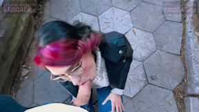 KissCat love breakfast with sausage - he pickup Russian student for outdoor sex