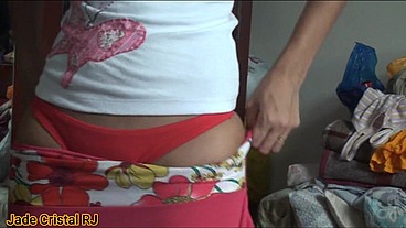 She met two friends in the square, while getting ready to go, her husband films her, all proud