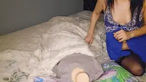 Russian MILF instructs stepson on how to jerk off her