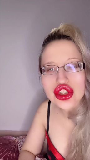 Big Red Lips on Your Cock