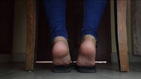 Shoeplay, Barefoot and Soles Show in Flip Flops by Estefanie Part 2