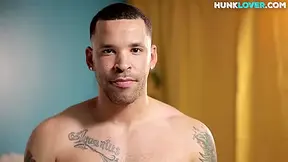 Buzzcut Inked Stud Strips Shorts And Masturbates Indoors