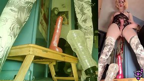 Jessica blooms cumplay with a fleshlite and dildo