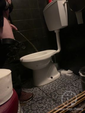 Amateur Straight Boy Caught Peeing in a Bar Restroom