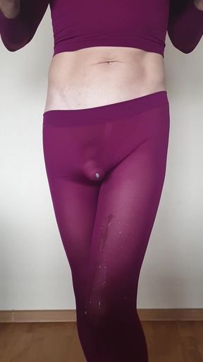 Stunning moment from "misr4 - Cum on burgundy leggings"