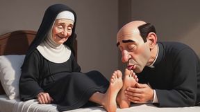 Nun Foot Domination - Priest Worshipping Her Feet