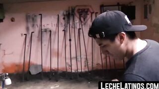 LecheLatinos.com - Young straight Latino sucks big dick and takes a raw POV pounding