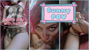 Bunny costume ❤️Deepthroat and creampie POV