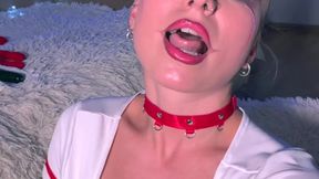 Hell's nurse celebrates Halloween alone. Andre Love solo.