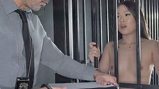 PORN+ Jailed Asian Gets Creampie Fucked By Police Officer