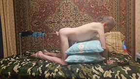 Sasha Earth solo boy cum hands free on a fucking machine homemade amateur