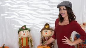 ”Playful Kristina Rose masturbates with a pumpkin”