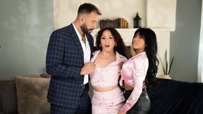 Exotic sluts Ember Snow and Liv Revamped get nicely fucked in the living room