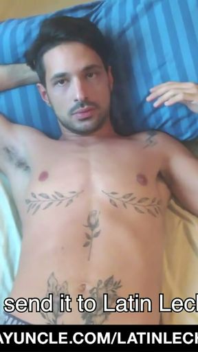 Tattooed Latin Macho Makes His First Porn On Camera   Clip 1