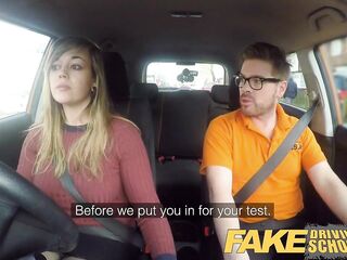 Fake Driving School 34F Titties Bouncing in driving lesson