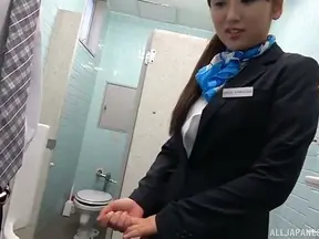 Kawasaki Arisa Enjoys Blowjob Action Right There in the Bathroom Stall