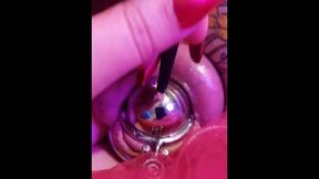 Chastity Femboy Pussy! Big Cock Made Into Tiny Pussy And Penetrated With Sounding Rod
