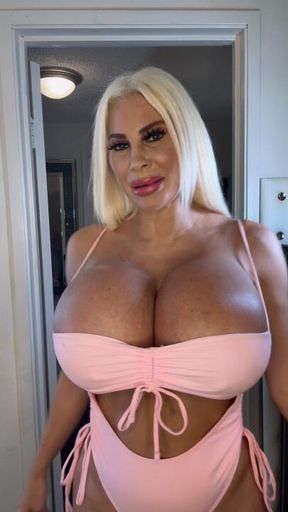 Wearing my sexy pink bodysuit.