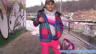 Yana the street dancer fucks a stranger outdoors for cash