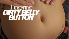 Dirty belly button fingering close up