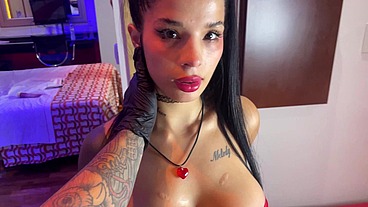 Fuck me and punish me, Daddy! Rough sex with black gloves and slapping ends in a creampie!