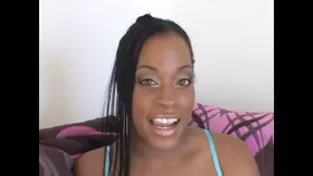 Petite babe deep-throats giant Mandingo cock