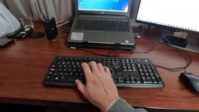 Office slut sucking dick gets a massive cum facial at work