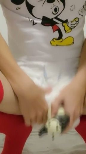 ABDL Diaper Boy Playing And Masturbating with his Toys   Clip 1