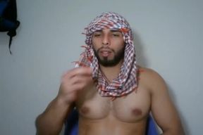 lovely built Arab Jerks Off And Cums